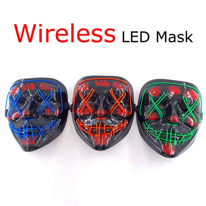 LED Light-Up Neon Halloween Mask
