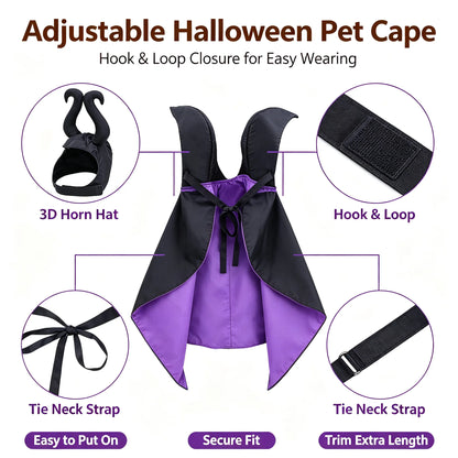 Halloween Dog & Cat Hooded Costume Cloak – Black
