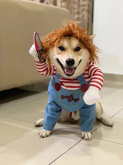 Striped Pet Cosplay Dress – Small & Medium Dogs