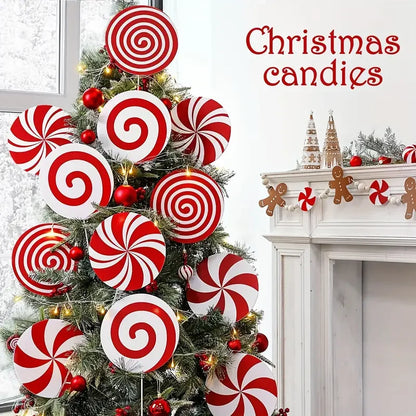 Peppermint Candy Christmas Tree Decorations – 4/8 Pack