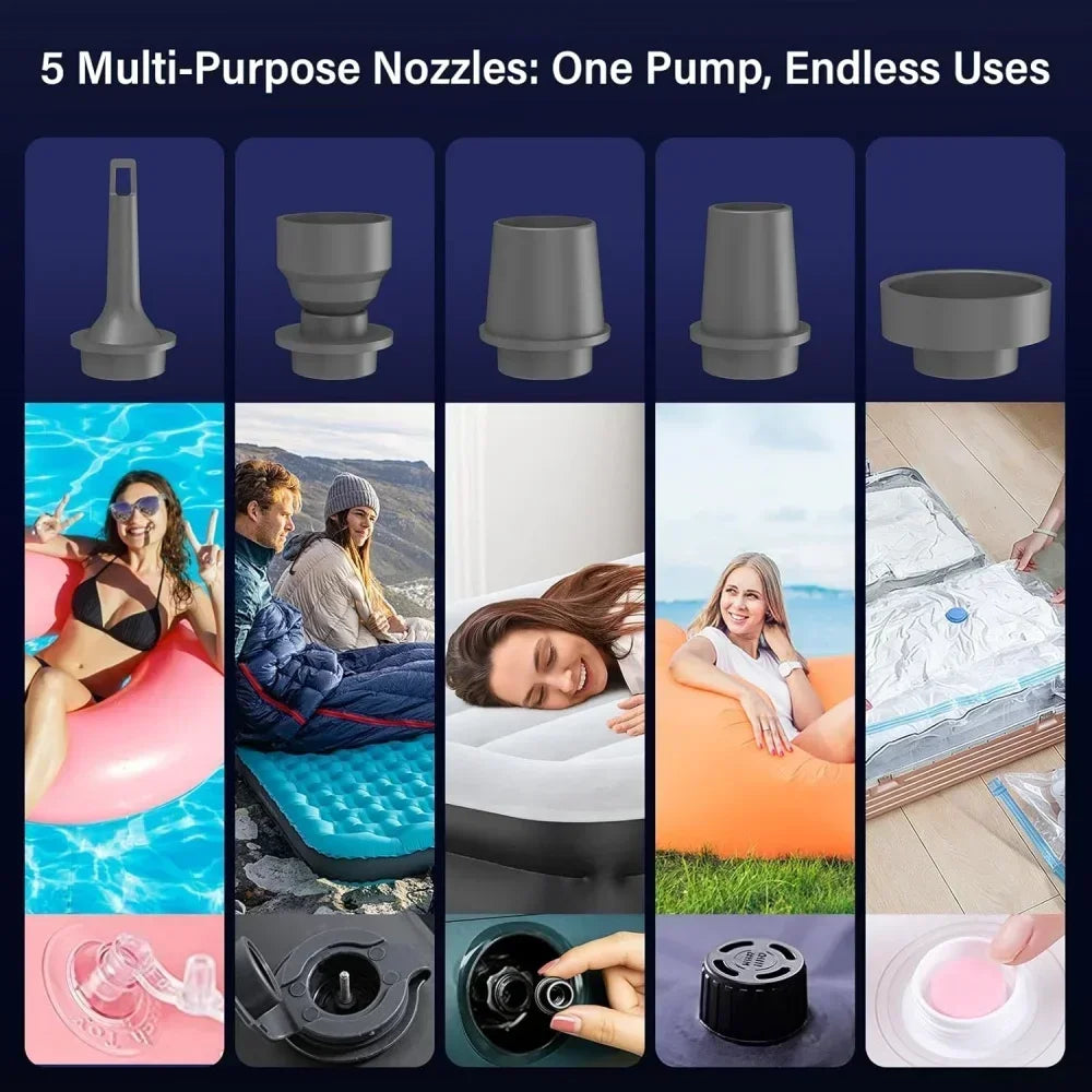 Portable USB Rechargeable Air Pump with Light