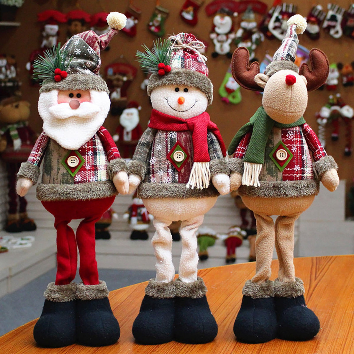 Christmas Santa, Snowman & Reindeer Shelf Sitter