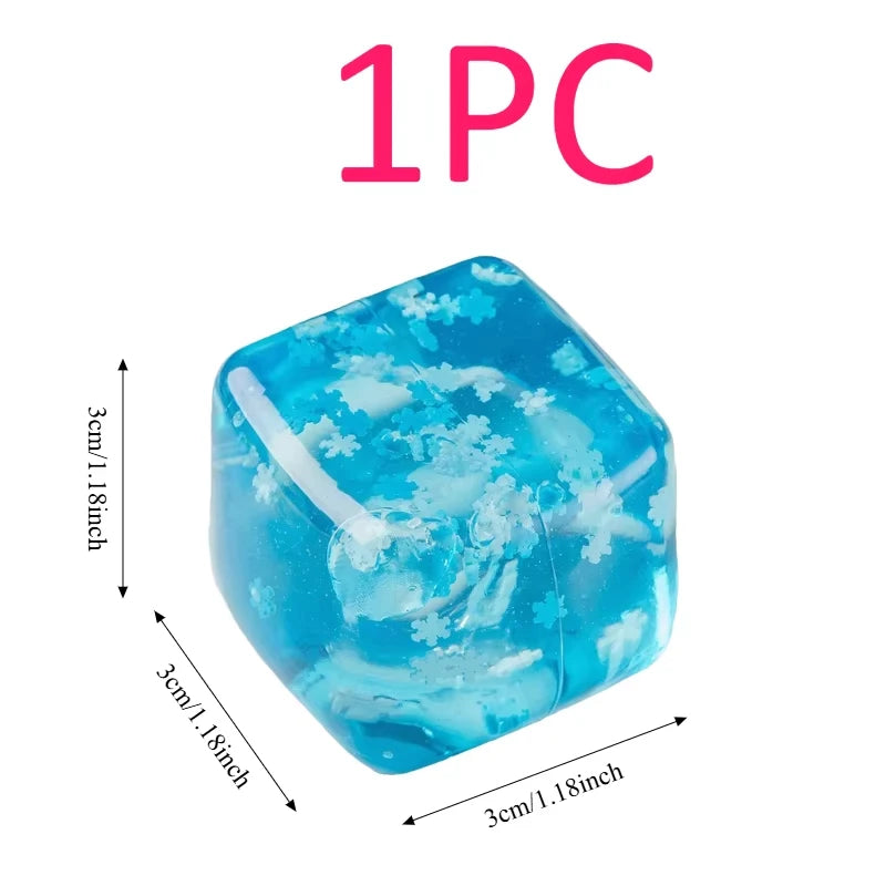 Snowflake Ice Cube Squishy – Slow-Rising Sensory Fidget