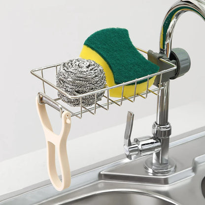 Faucet-Mounted Sink Sponge & Towel Organizer