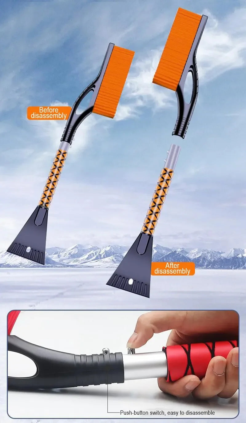 Car Snow Brush & Ice Scraper – Aluminum Handle with ABS Head