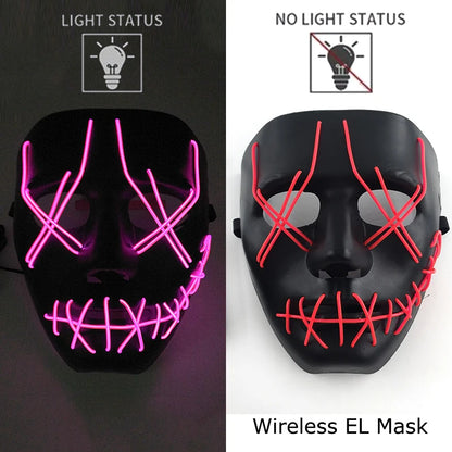LED Light-Up Neon Halloween Mask