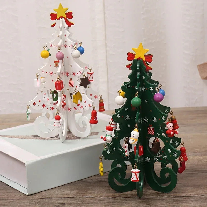 Wooden Christmas Tree Tabletop Ornament