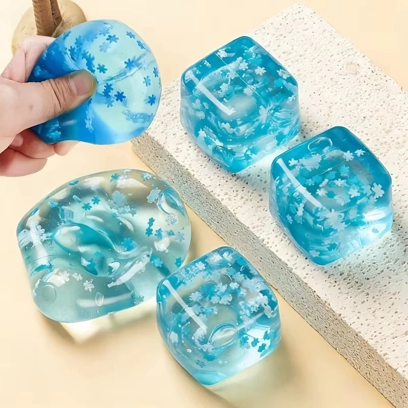 Snowflake Ice Cube Squishy – Slow-Rising Sensory Fidget