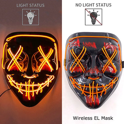 LED Light-Up Neon Halloween Mask
