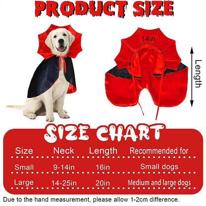 Red Vampire Cloak Pet Costume – Small Dogs & Cats