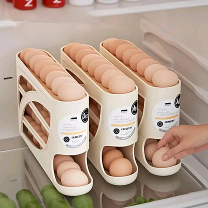 3-Tier Rolling Egg Organizer – Holds 24 Eggs