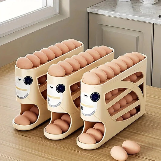 3-Tier Rolling Egg Organizer – Holds 24 Eggs