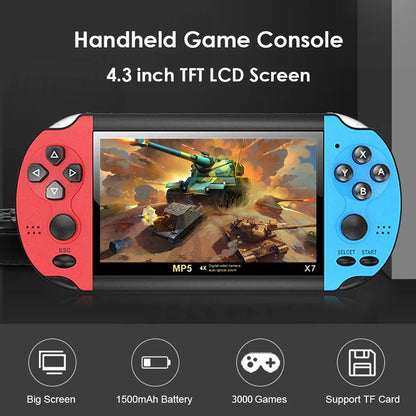 X7 Retro Handheld Game Console – 4.3", 1000 Games