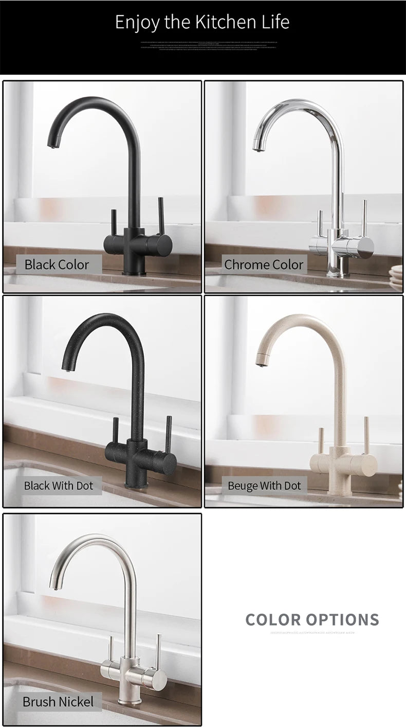 Black Dual-Handle Kitchen Faucet – WF-0180