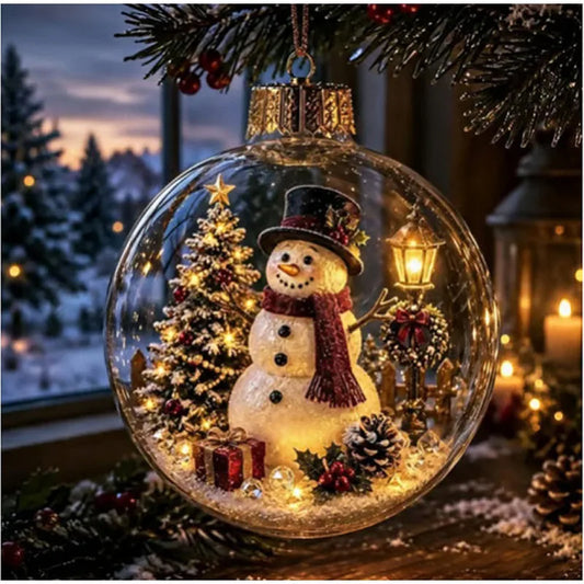 Light-Up Christmas Scene Ornament Ball – 10 cm