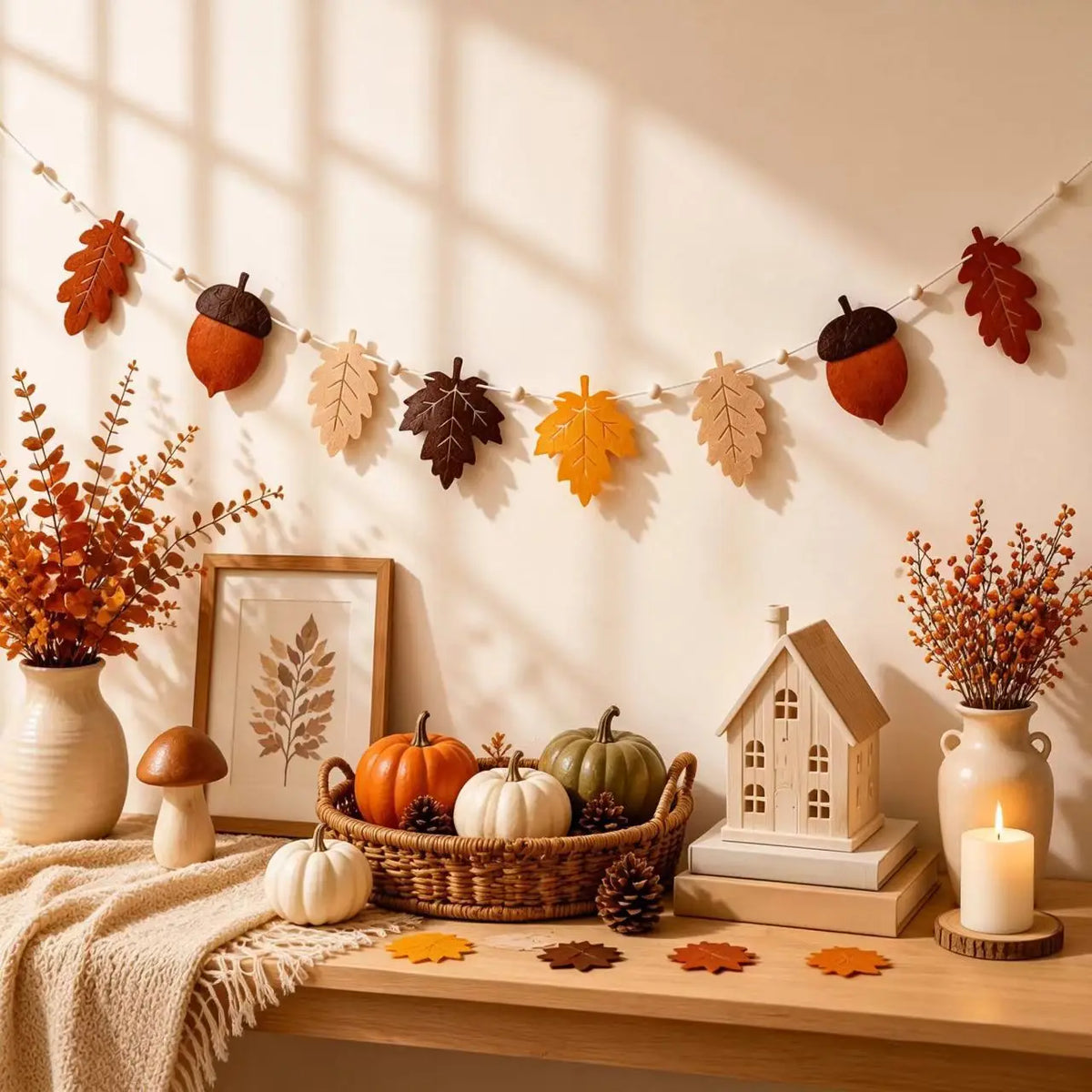Felt Fall Garland – Seasonal Hanging Decor