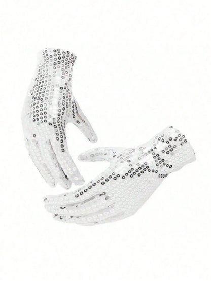 Pop-Star Costume Accessory Set – Sequin Fedora, Glove & Sunglasses