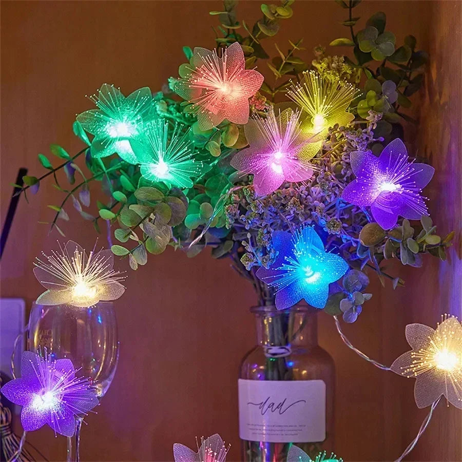 Battery-Operated Fiber Optic Christmas Garland