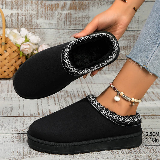 Women’s Plush-Lined Ankle Snow Boots – PU Upper & Rubber Sole