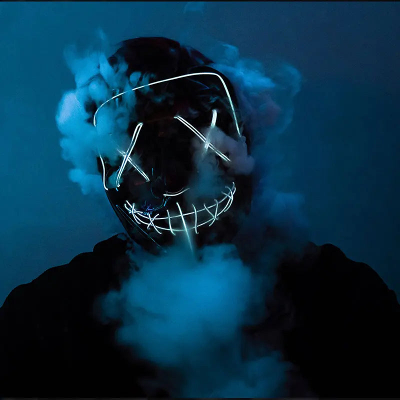 LED Light-Up Neon Halloween Mask