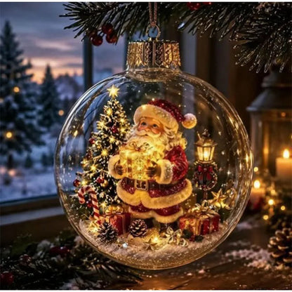 Light-Up Christmas Scene Ornament Ball – 10 cm