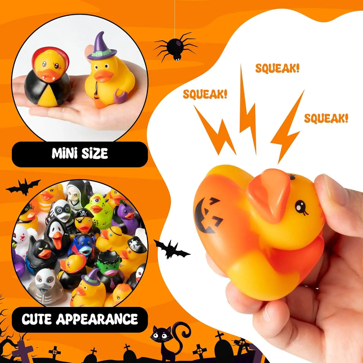 Halloween Rubber Duck Assortment – 16 to 100 Pieces