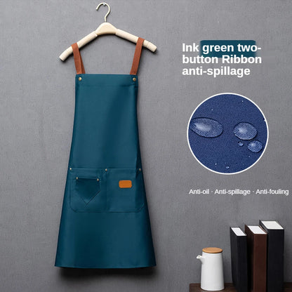Custom Logo Canvas Kitchen Apron with Pockets