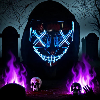 LED Light-Up Neon Halloween Mask