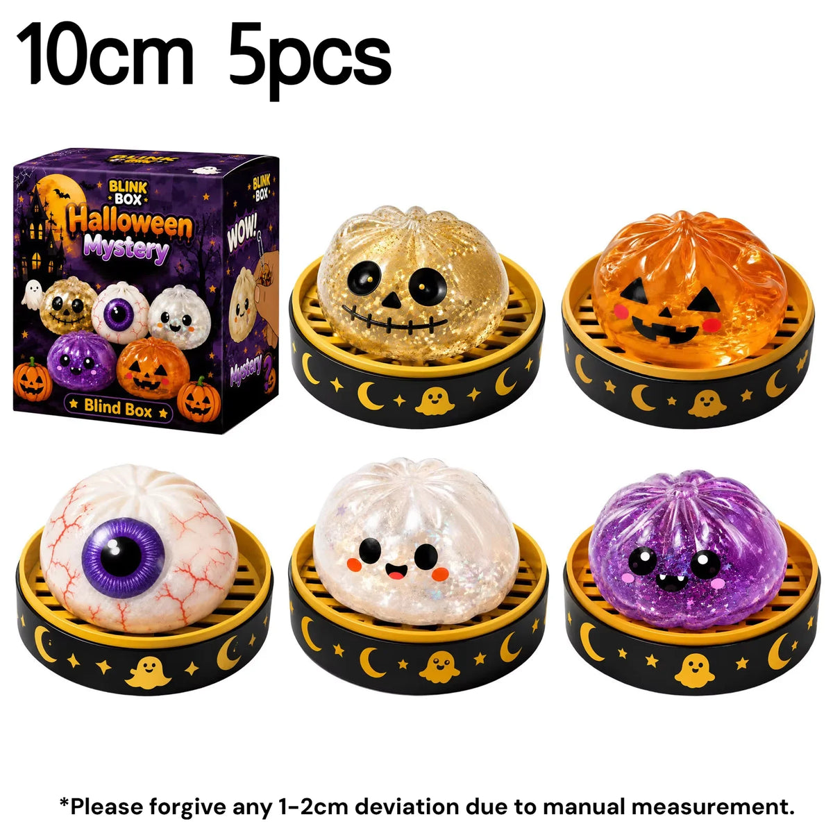 Halloween Ghost Dumpling Squishy – 5.5cm & 10cm