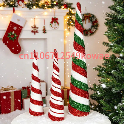 Festive Conical Christmas Tree Tabletop Decor