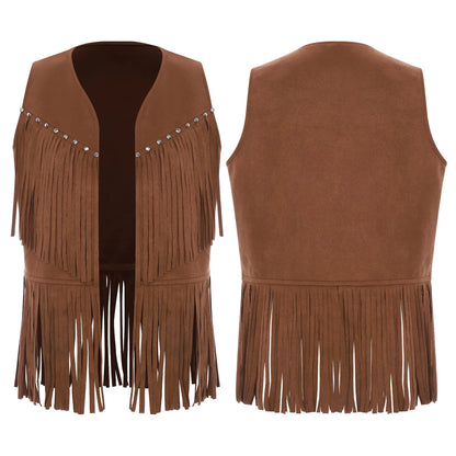 Kids Western Fringe Costume Vest
