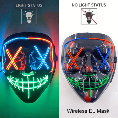 LED Light-Up Neon Halloween Mask
