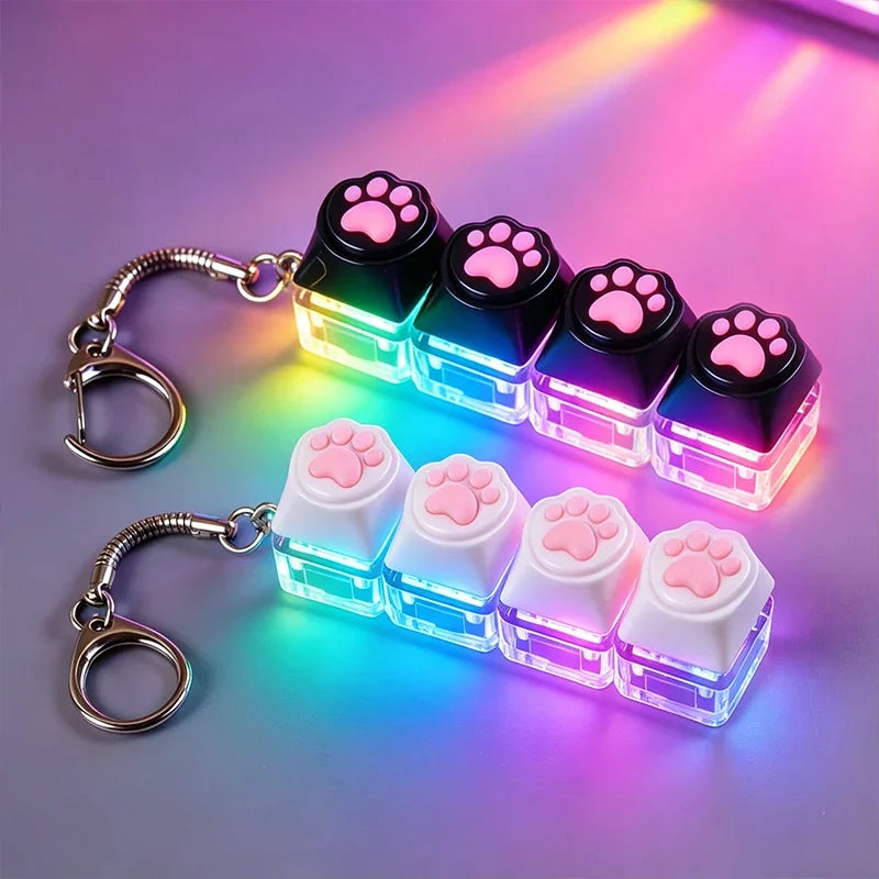 LED Keyboard Clicker Fidget Keychain