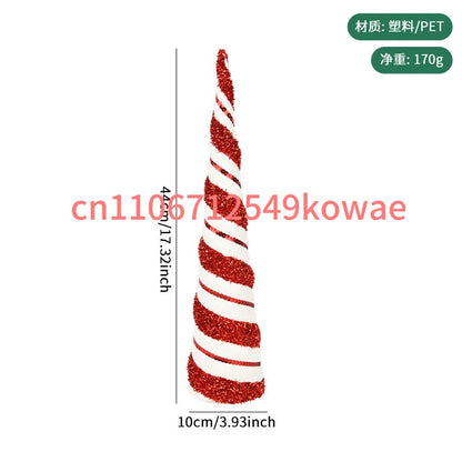 Festive Conical Christmas Tree Tabletop Decor