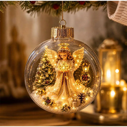 Light-Up Christmas Scene Ornament Ball – 10 cm