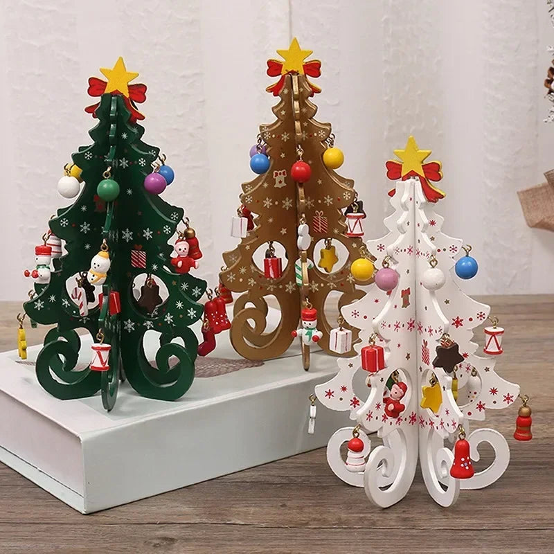 Wooden Christmas Tree Tabletop Ornament