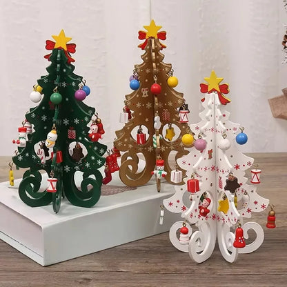 Wooden Christmas Tree Tabletop Ornament