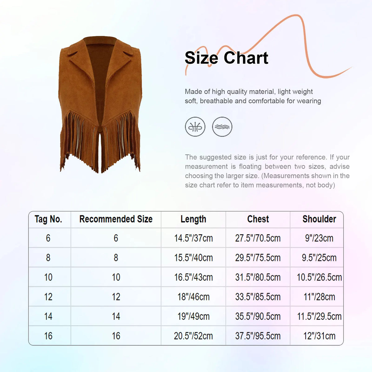Kids Western Fringe Costume Vest