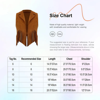 Kids Western Fringe Costume Vest