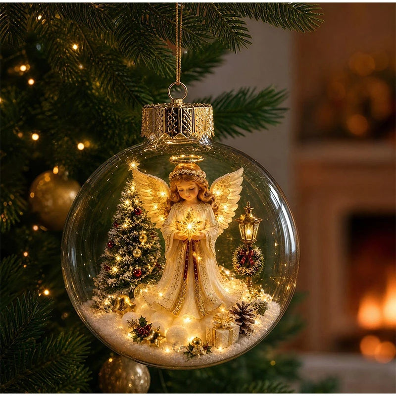 Light-Up Christmas Scene Ornament Ball – 10 cm