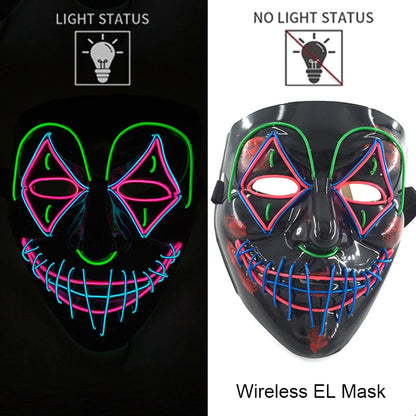 LED Light-Up Neon Halloween Mask