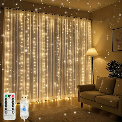 Christmas LED Curtain Lights with Remote