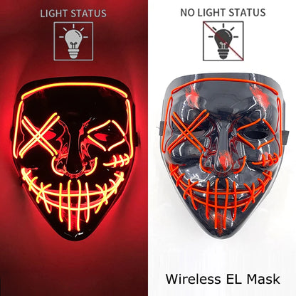 LED Light-Up Neon Halloween Mask