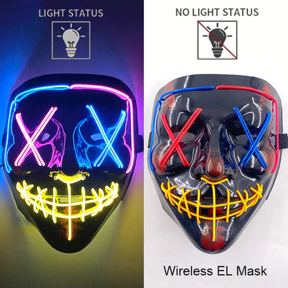 LED Light-Up Neon Halloween Mask