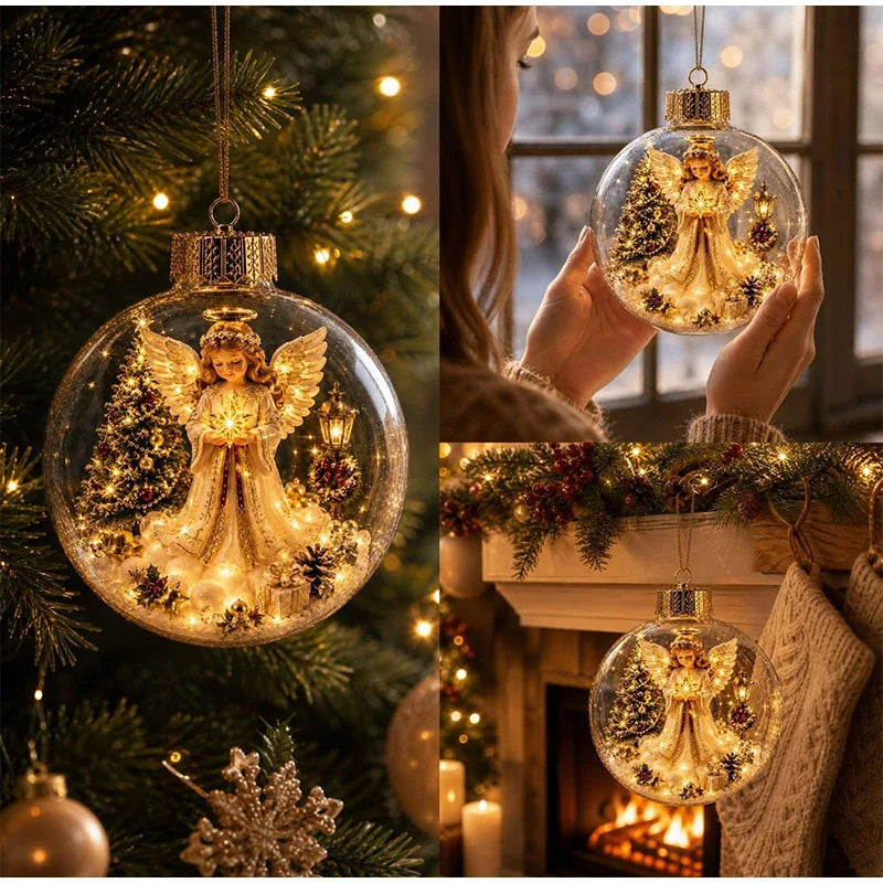 Light-Up Christmas Scene Ornament Ball – 10 cm