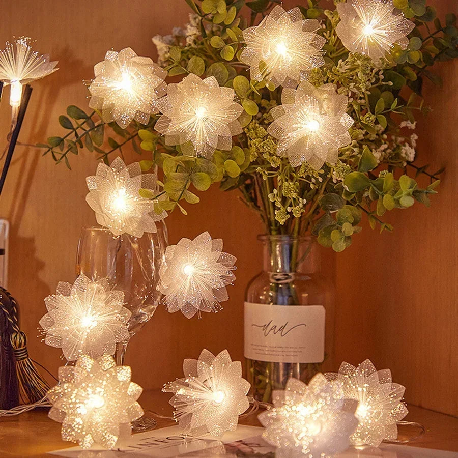 Battery-Operated Fiber Optic Christmas Garland