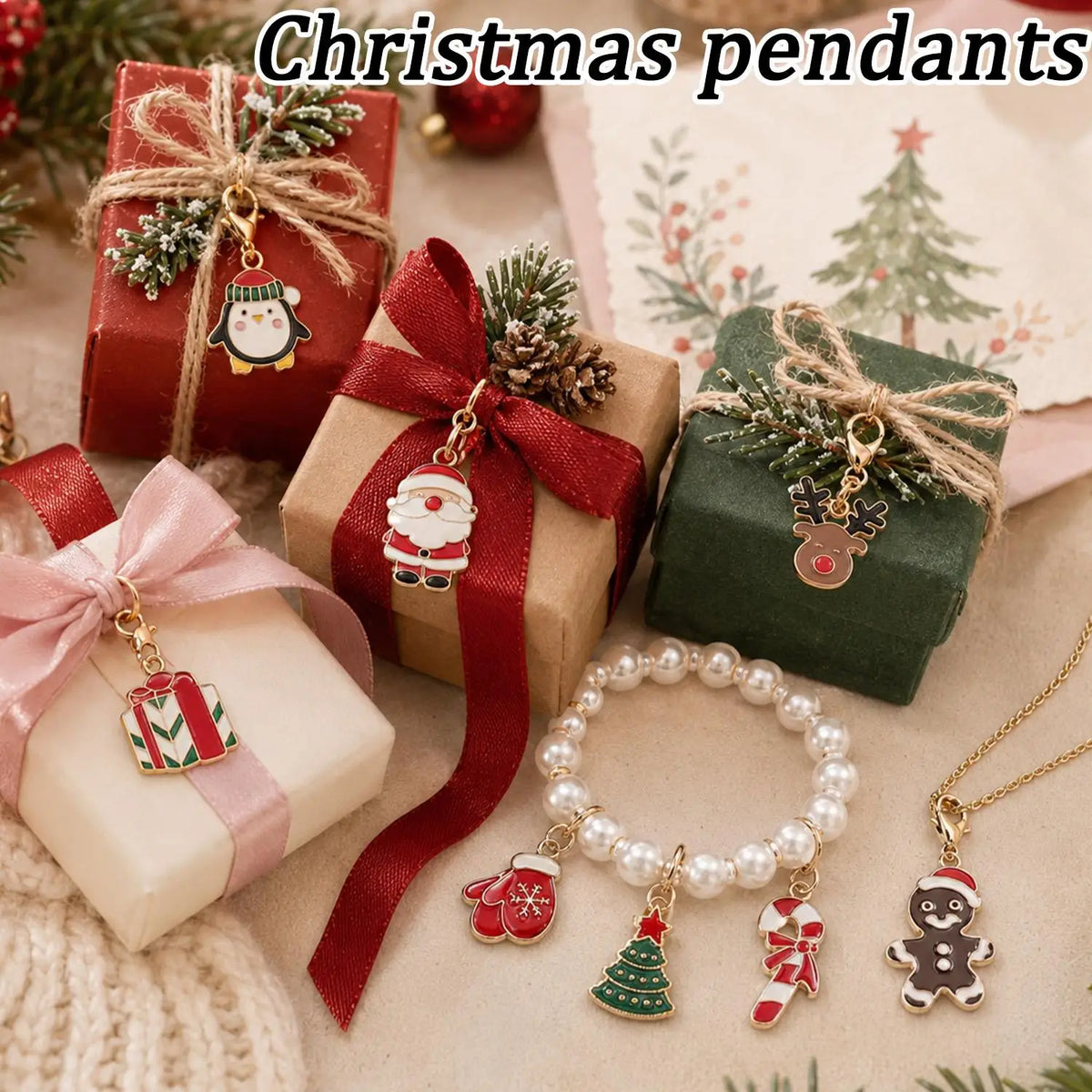 Christmas Theme Charm & Keychain Mix