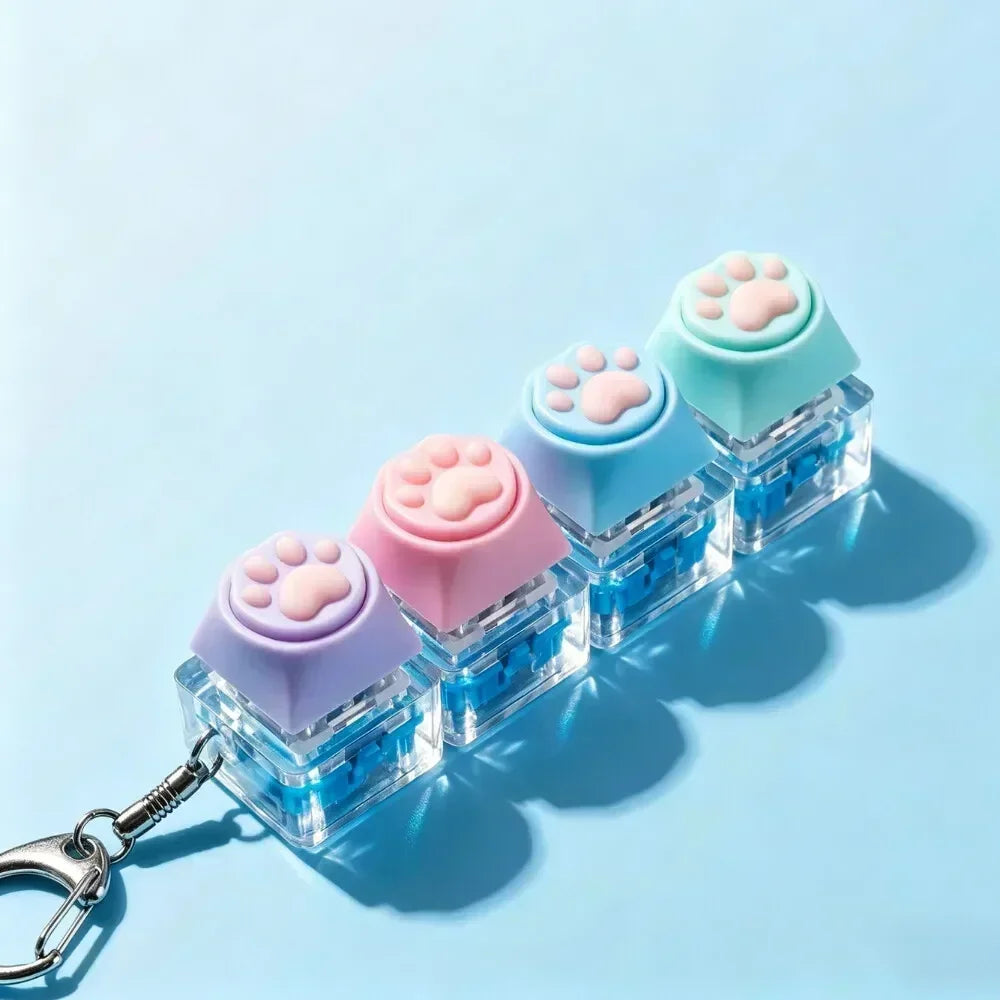 LED Keyboard Clicker Fidget Keychain