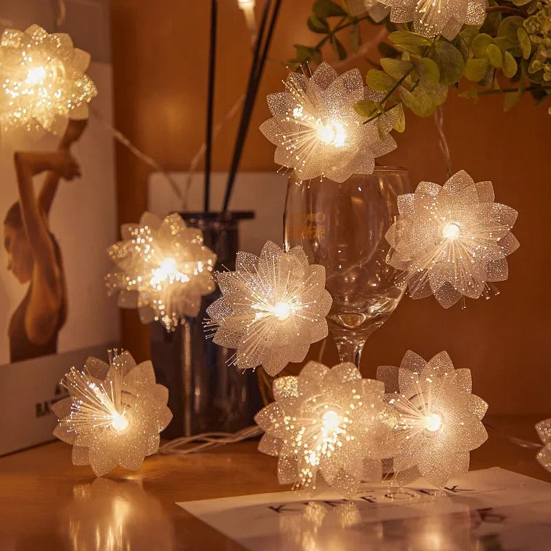 Battery-Operated Fiber Optic Christmas Garland
