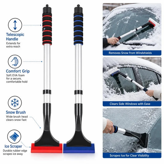 Telescopic Car Snow Brush & Ice Scraper – 42 cm Adjustable